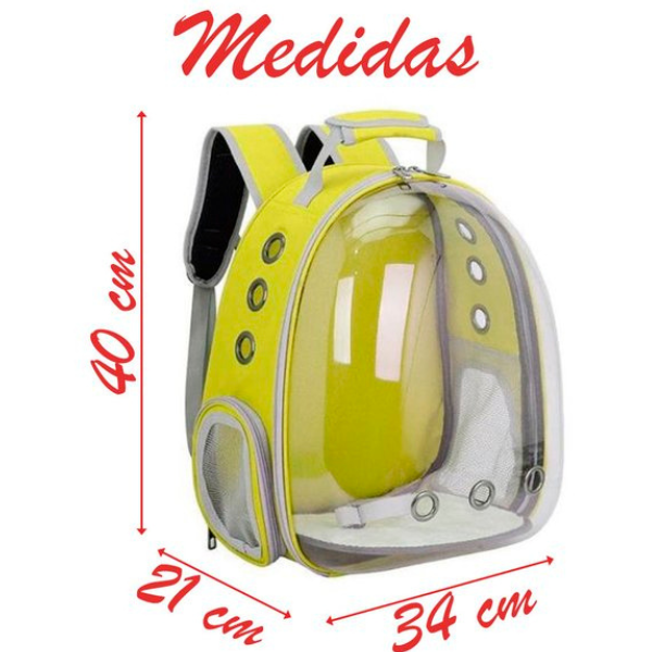 Mochila Pet Para Transporte De Cães E Gatos Visão Panorâmica