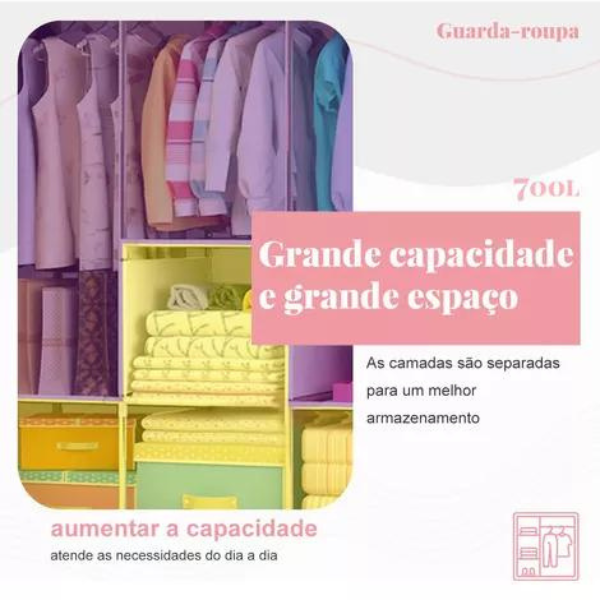 Organizadores de Roupa Dobrável 2 Portas Armário Para Organi