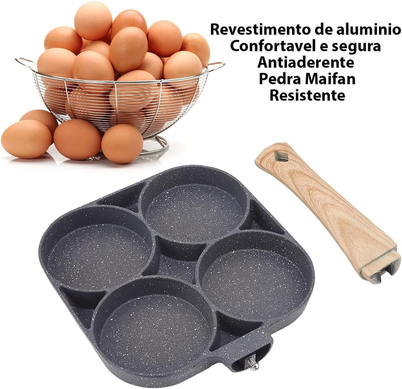 Panela Antiaderente Frigideira 4 Em 1 Para Panquecas Ovos e