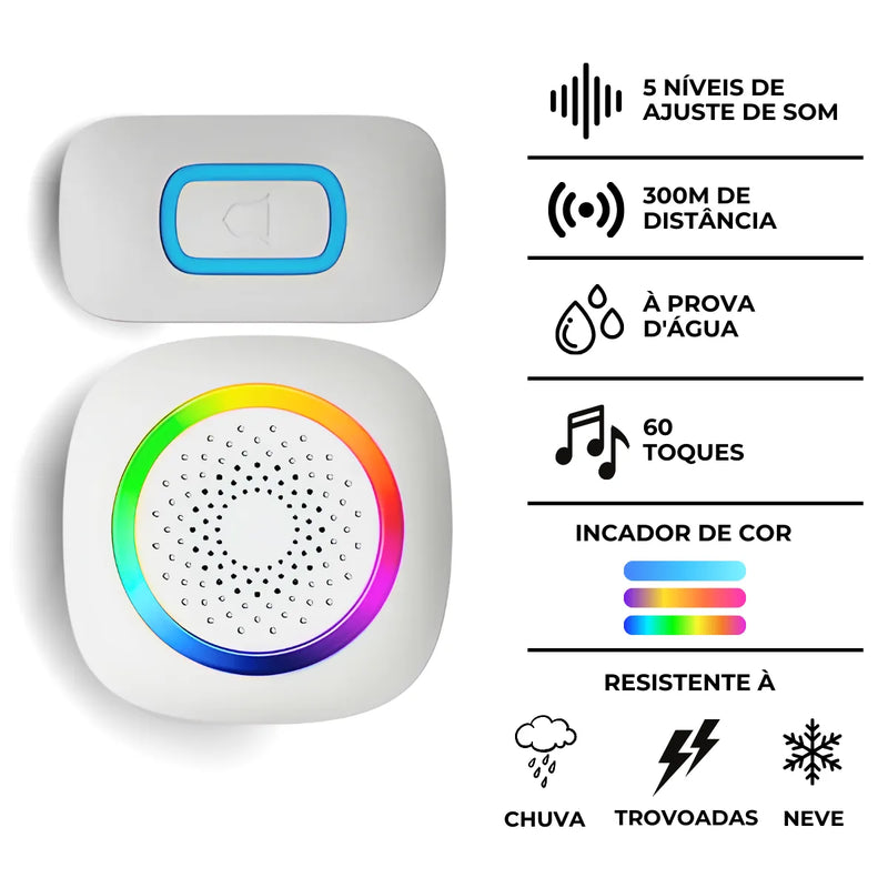 Campainha Residencial Sem Fio Wireless Longo Alcance