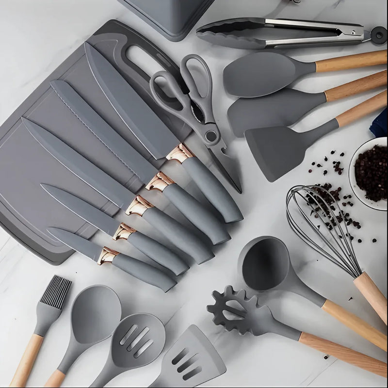 Kit Utensílios de Cozinha Jogo Completo 19 Peças