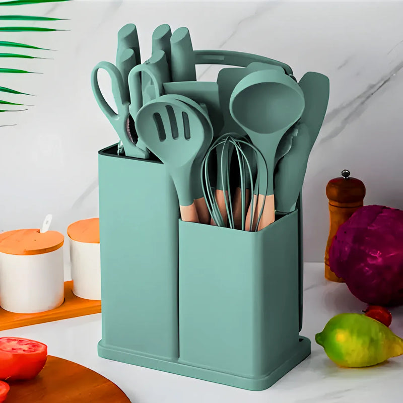 Kit Utensílios de Cozinha Jogo Completo 19 Peças