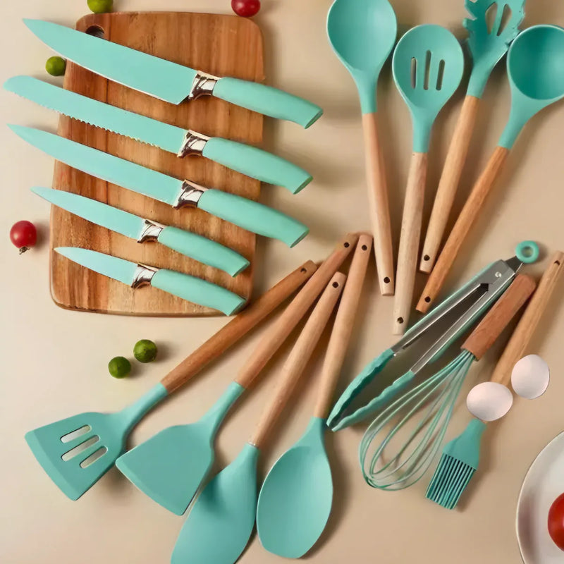 Kit Utensílios de Cozinha Jogo Completo 19 Peças