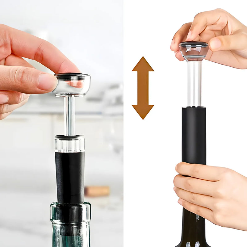 Kit Para Vinho Com Bico Aerador e Rolha Tampa a Vácuo