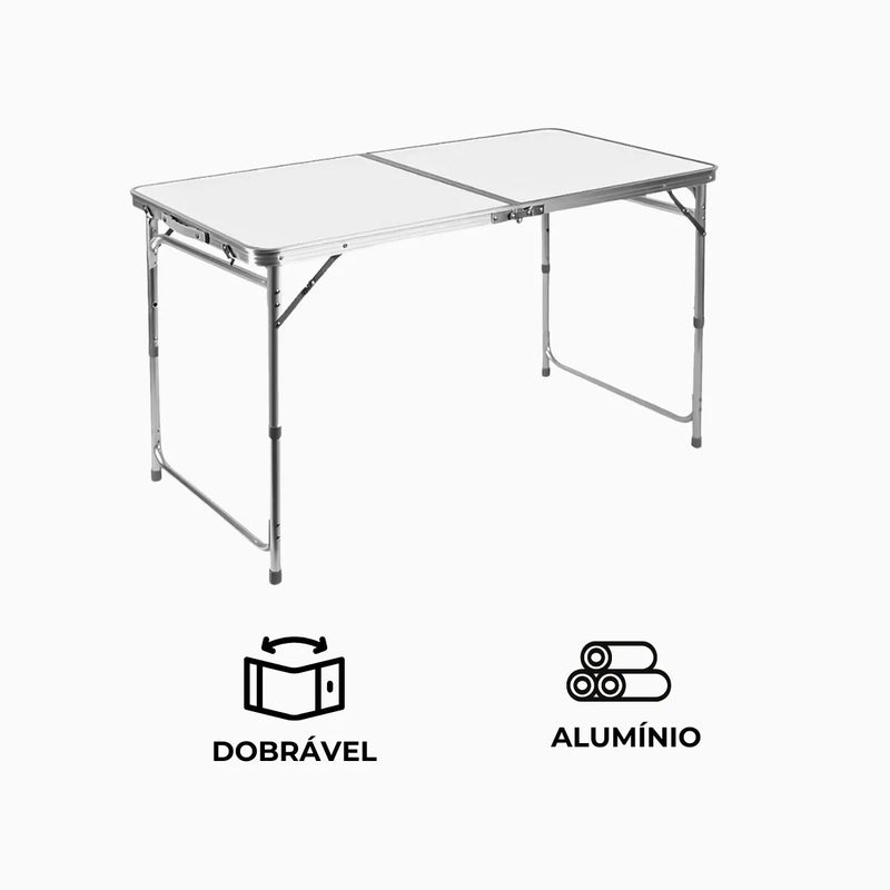 Mesa Dobrável Com Maleta Em Alumínio