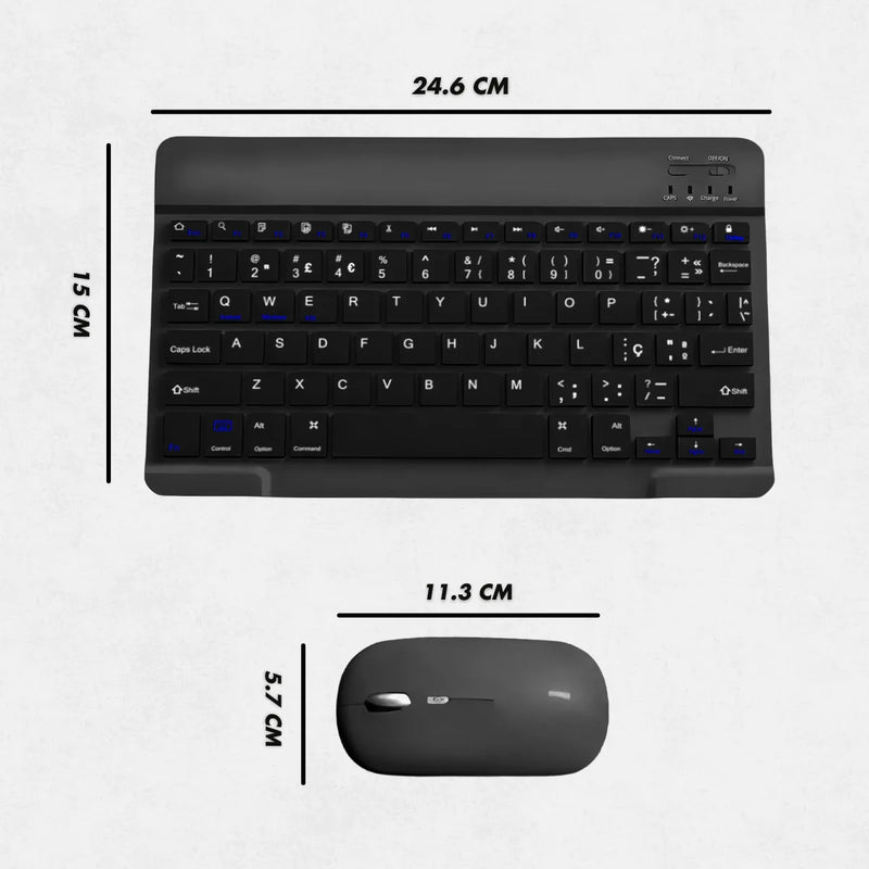 Teclado Sem Fio Bluetooth Recarregável Com Mouse