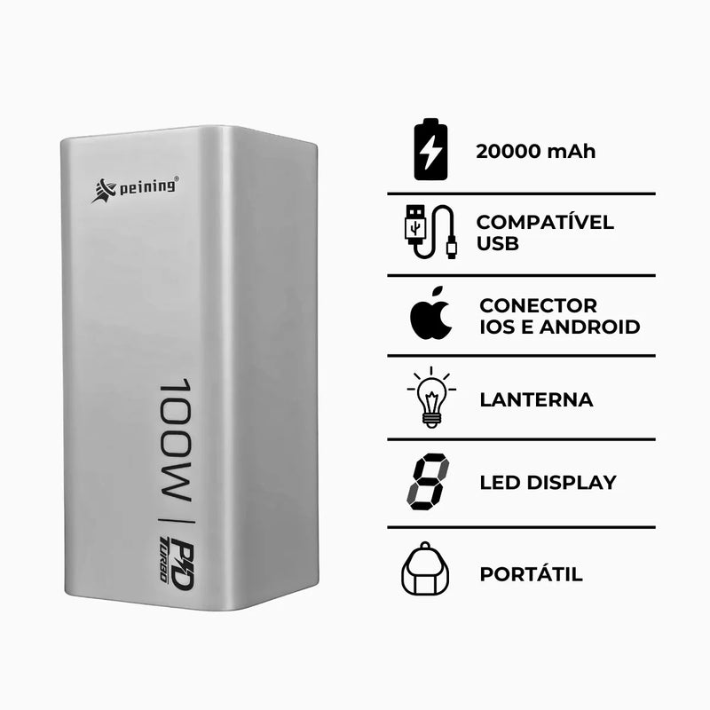 Carregador Power Bank Portátil 20000mah Carga Rápida