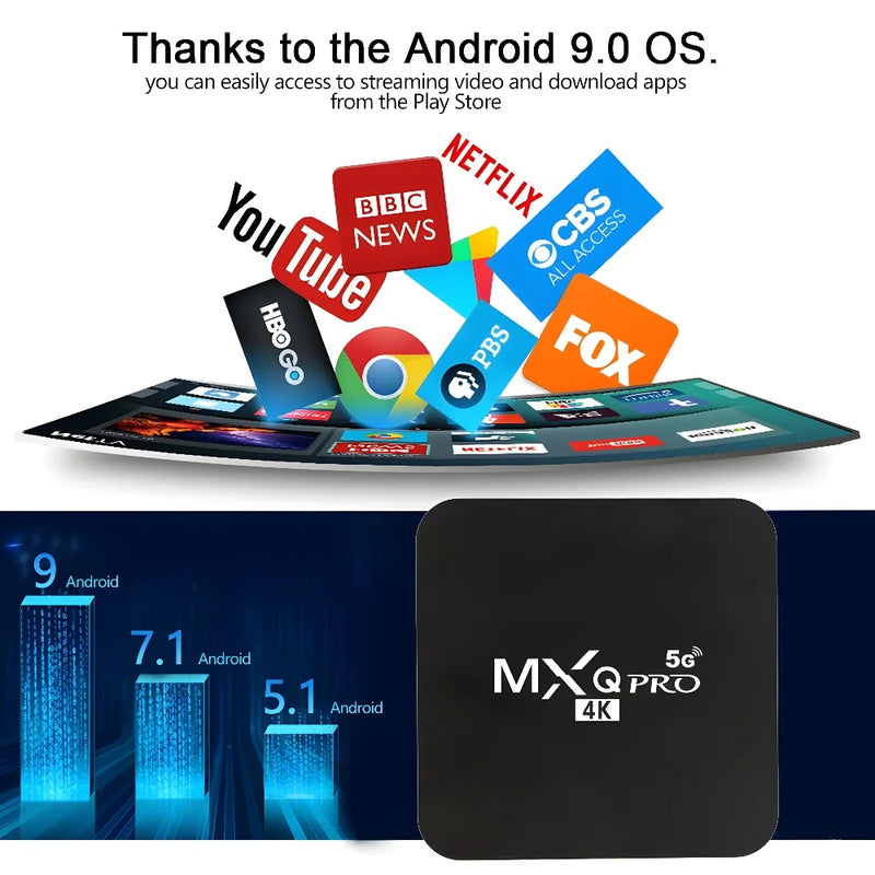 MXQpro Android 10.1 Smart TV Box 4K Youtube Media Player TV BOX Android 7.1 4GB 32GB Remote Control TV Set Top Box