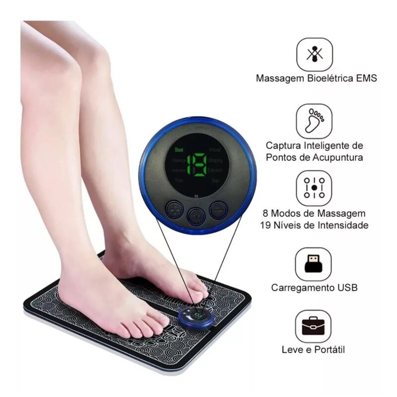 Massageador Para Pés Pernas Ems Magnético Relaxante